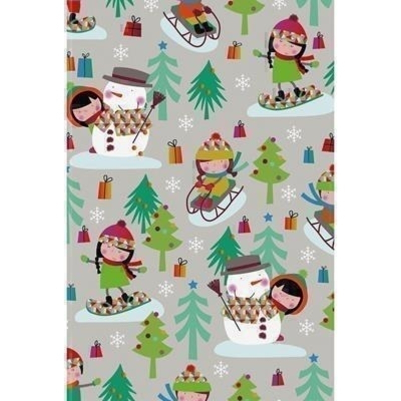 Showing scenes of sledging and building snowmen all children would love to wake up to this wrapping paper on Christmas day. Approx size 70cm x 2m